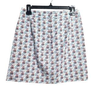 J.Crew Point Sur Mini Skirt Blue Paisley Heart Print Size 4